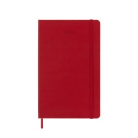 Kalendarz dzienny MOLESKINE 2025, 12M, L, twarda oprawa, 13x21cm, scarlet red, Kalendarze, Zeszyty i bloki