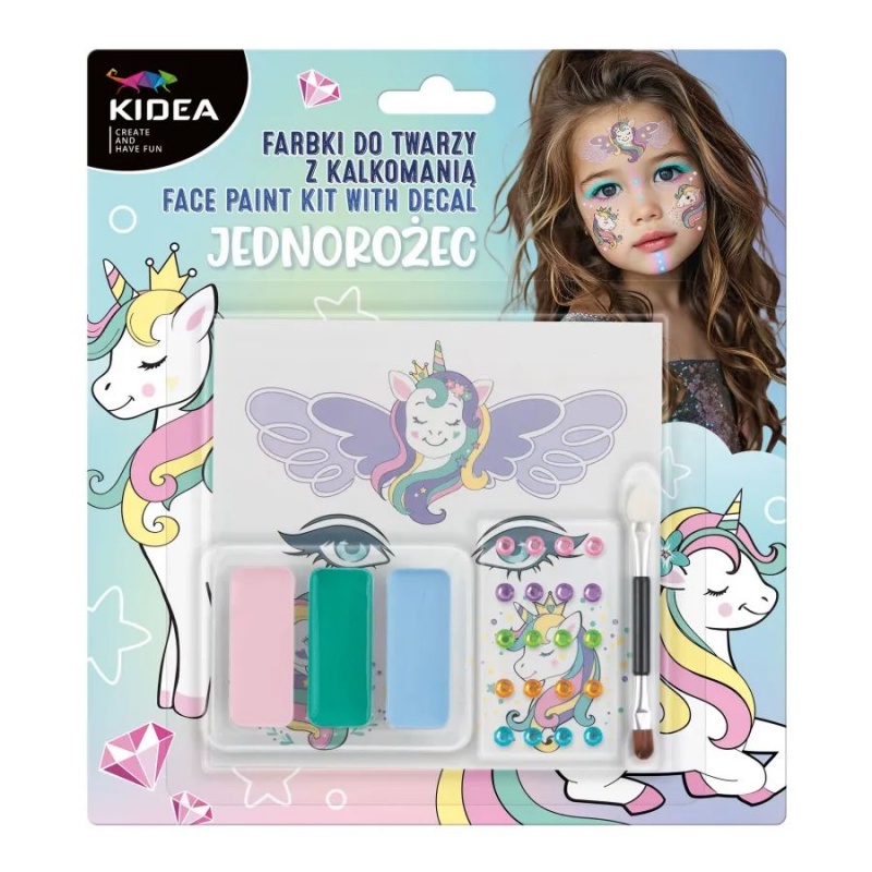 FARBKI DO TWARZY Z DIAMENT.I KALKOM.UNICORN KIDEA, Halloween, Art. świąteczne i okolicznościowe