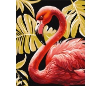 Paint by numbers IDEYKA, 40x50 cm, metallic, elegant flamingo, 1 pc, in a box