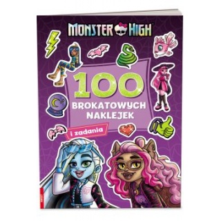 MATTEL MONSTER HIGH 100 BROKATOWYCH NAKLEJEK, Edukacyjne, Książeczki