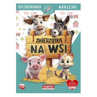 KOLOROWANKA ZWIERZĄTKA NA WSI Z NAKLEJKAMI, Kolorowanki, Książeczki