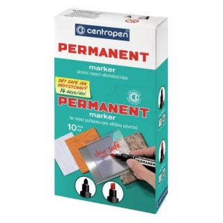 MARKER PERMANENTNY CENTROPEN DRY SAFE ŚCIĘ.CZERW., Markery permanentne, Art. do pisania i korygowania