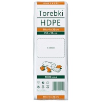 Torebki spożywcze SARANTIS, HDPE, 10x4x30cm, 1000 szt., transparentne, Woreczki i torby foliowe, Artykuły higieniczne i dozowniki
