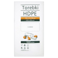 Torebki spożywcze HDPE, 14x4x26cm, 1000 szt., transparentne, Woreczki i torby foliowe, Artykuły higieniczne i dozowniki