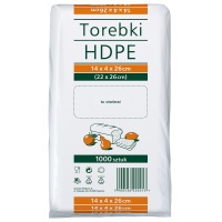 Torebki spożywcze SARANTIS, HDPE, 14x4x26cm, 1000 szt., transparentne, Woreczki i torby foliowe, Artykuły higieniczne i dozowniki