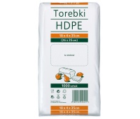 Torebki spożywcze SARANTIS, HDPE, 18x4x35cm, 1000 szt., transparentne, Woreczki i torby foliowe, Artykuły higieniczne i dozowniki