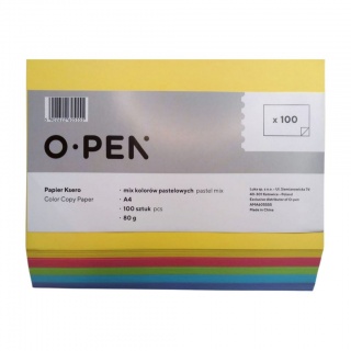 PAPIER KSERO A4 80g 100 ark MIX 5 kolorów pastel, Nowości, ~ Nowości
