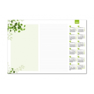 BIUWAR STANDARD 60x41cm."LIŚCIE" 50K.2026, Podkłady na biurko, Galanteria biurowa