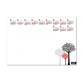 BIUWAR STANDARD 60x41cm."DRZEWKA" 50K.2025, Podkłady na biurko, Galanteria biurowa