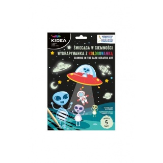 ŚWIECĄCA W CIEMNOŚCI WYDRAP.Z KOLOR.KOSMOS KIDEA, Zdrapywanki, Książeczki