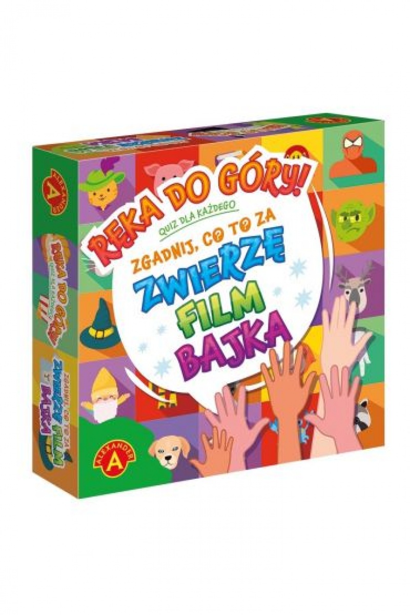 GRA PLANSZOWA QUIZ RĘKA DO GÓRY - ZWIERZĘ, FILM, B, Planszowe, Gry