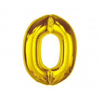 BALON FOLIOWY SMART CYFRA 0 ZŁOTA 92cm., Balony, Art. na okazje i przyjęcia