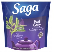 Tea SAGA, black, Earl Grey, 75 bags