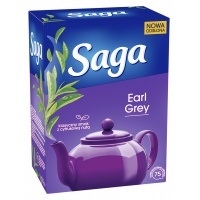 Tea SAGA, black, Earl Grey, 75 bags