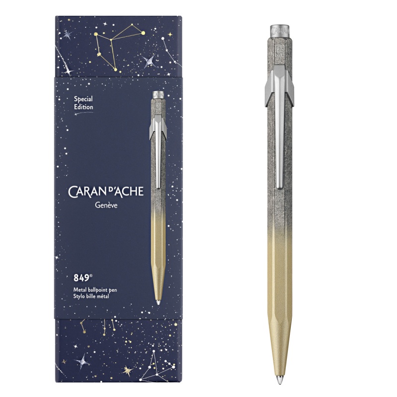 Pen CARAN D'ACHE 849 Cosmic Gold, in the box, gold