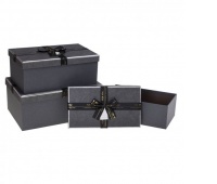 Zest. Pudełek PUG-23243-PR BLACK set 3 pcs, Pudełka, kuferki, Art. dekoracyjne i prezentowe