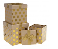 Zest. Pudełek PUG-24104-KW GOLD set 3 pcs, Pudełka prezentowe, Art. dekoracyjne i prezentowe