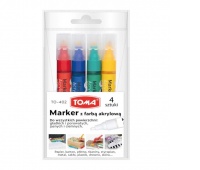 MARKER AKRYLOWY MIX 4KOL.CZERW.NIEB.ZIEL.Ż&Oacute;ŁTY