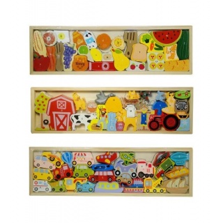 PUZZLE DREWNIANE 9984, Drewniane, Zabawki