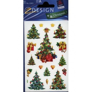 NAKLEJKI CHRISTMAS CHOINKI, Naklejki, Art. kreatywne