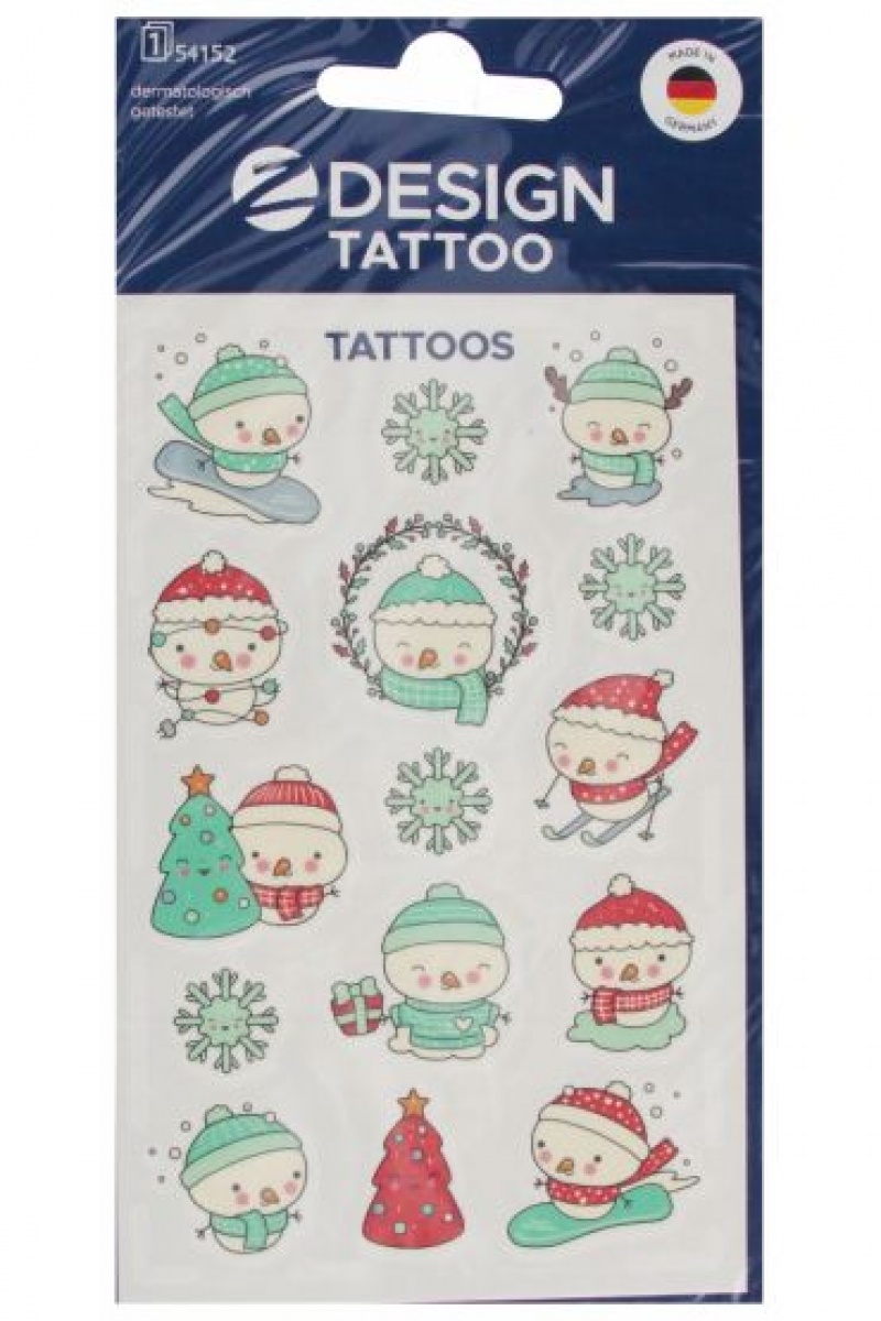 TATUAŻ CHRISTMAS BAŁWANKI, Naklejki, Art. kreatywne