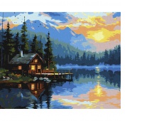 Paint by numbers IDEYKA, 40x50 cm, lake coziness, 1 pc, in a box