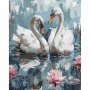 Paint by numbers IDEYKA, 40x50 cm, swans in love, 1 pc, in a box