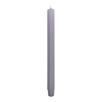 Long ribbed dinner candle DONAU HOME, 25x300 mm, 4 pcs, grey