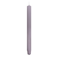 Long ribbed dinner candle DONAU HOME, 25x300 mm, 4 pcs, ash grey