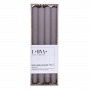 Long ribbed dinner candle DONAU HOME, 25x300 mm, 4 pcs, ash grey