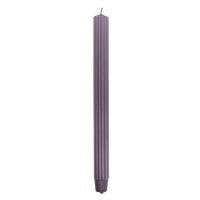 Long ribbed dinner candle DONAU HOME, 25x300 mm, blackberry