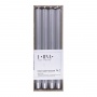 Long ribbed dinner candle DONAU HOME, lacquered, 25x300 mm, 4 pcs, silver