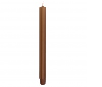 Long ribbed dinner candle DONAU HOME, 25x300 mm, 4 pcs, caramel