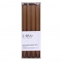 Long ribbed dinner candle DONAU HOME, 25x300 mm, 4 pcs, caramel