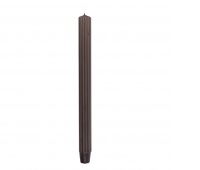 Long ribbed dinner candle DONAU HOME, 25x300 mm, 4 pcs, brown