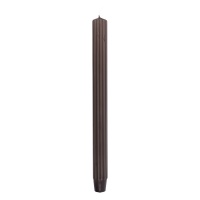 Long ribbed dinner candle DONAU HOME, 25x300 mm, 4 pcs, brown