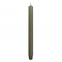 Long ribbed dinner candle DONAU HOME, 25x300 mm, 4 pcs, khaki