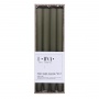 Long ribbed dinner candle DONAU HOME, 25x300 mm, 4 pcs, khaki