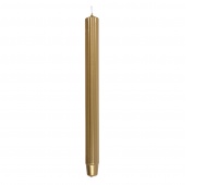 Long ribbed dinner candle DONAU HOME, lacquered, 25x300 mm, 4 pcs, gold