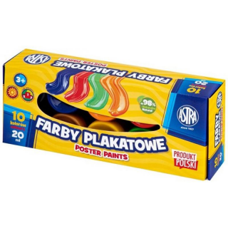 FARBY PLAKATOWE ASTRA 10kol.20ml., Farby, Plastyka