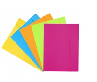 Teczka z gumką OFFICE PRODUCTS, Fluo soft touch, karton/lakier, A4, 320gsm, 3-skrz., mix kolorów, Teczki płaskie, Archiwizacja dokumentów