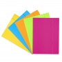 Teczka z gumką OFFICE PRODUCTS, Fluo soft touch, karton/lakier, A4, 320gsm, 3-skrz., mix kolorów, Teczki płaskie, Archiwizacja dokumentów