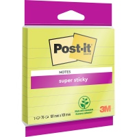 Karteczki samoprzylepne POST-IT Super sticky, XL, w linię, 101x101mm, 70 kart., zawieszka, zielone, Bloczki samoprzylepne, Papier i etykiety