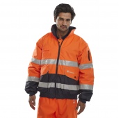 Warning jacket BEESWIFT Europa Bomber, size S, orange/navy blue