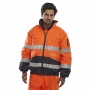 Warning jacket BEESWIFT Europa Bomber, size S, orange/navy blue