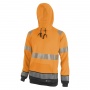 Warning hooded sweatshirt BEESWIFT, size XL, orange/black