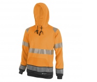 Warning hooded sweatshirt BEESWIFT, size XXL, orange/black