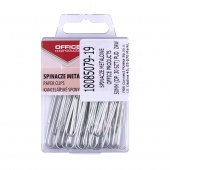 Spinacze metalowe OFFICE PRODUCTS, 50mm, w pudełku, 30szt., srebrne, Spinacze, Drobne akcesoria biurowe