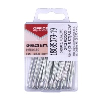 Spinacze metalowe OFFICE PRODUCTS, 50mm, w pudełku, 30szt., srebrne, Spinacze, Drobne akcesoria biurowe
