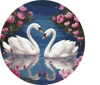 Paint by numbers IDEYKA, 26 cm, grace of swans, 1 pc.